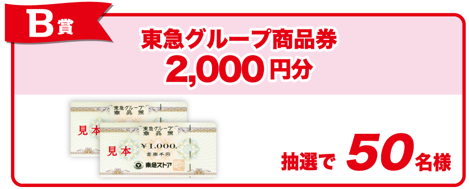 B賞:東急グループ商品券 2,000円分